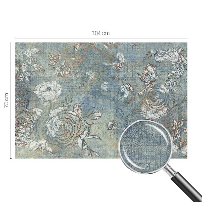 Peel and stick wall mural for living room with a romantic roses design