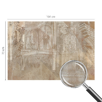 Removable wall mural wallpaper with historical ornament motifs