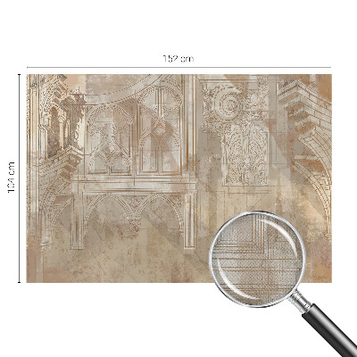 Removable wall mural wallpaper with historical ornament motifs
