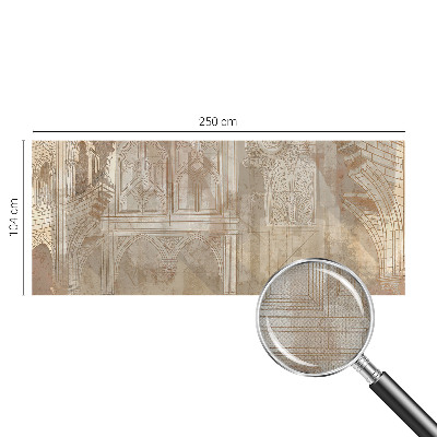 Removable wall mural wallpaper with historical ornament motifs