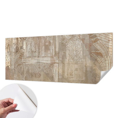 Removable wall mural wallpaper with historical ornament motifs