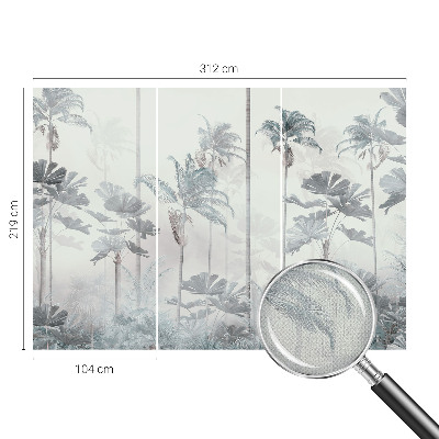 Peel and stick wall mural for bedroom with a tropical landscape design