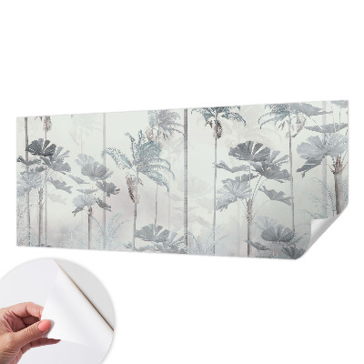 Peel and stick wall mural for bedroom with a tropical landscape design