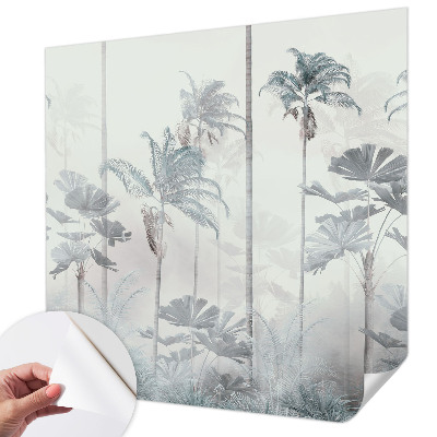 Peel and stick wall mural for bedroom with a tropical landscape design