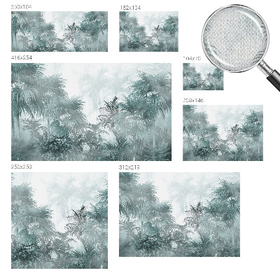 Peel and stick wall mural for kids' room Exotic green