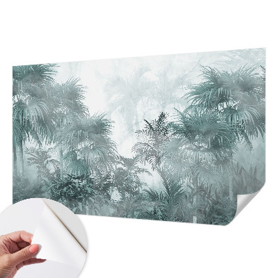 Peel and stick wall mural for kids' room Exotic green