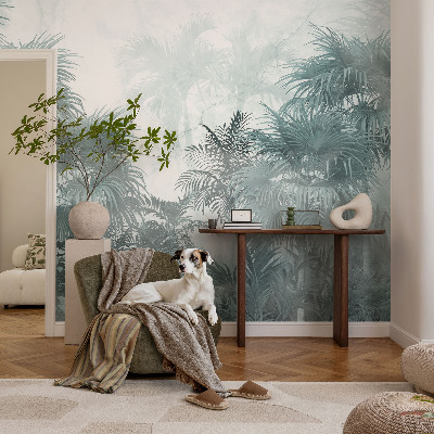Peel and stick wall mural for kids' room Exotic green