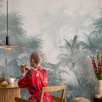 Peel and stick wall mural for kids' room Exotic green