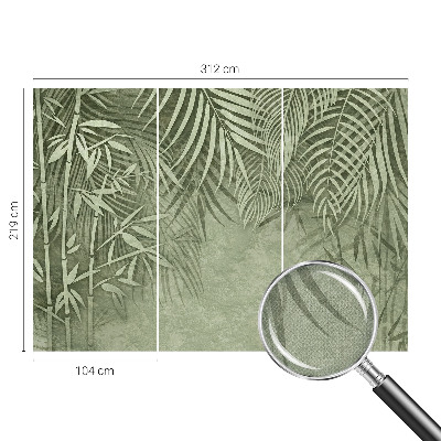 3D wall mural with a bamboo paradise design