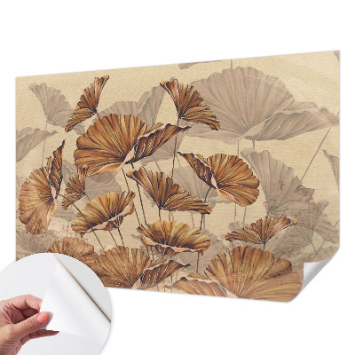 Children's wall mural with an autumn-themed design