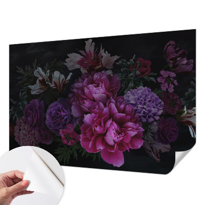 Baby room wall mural with a floral elegance design