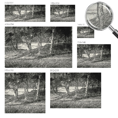 Peel and stick wall mural showing a peaceful landscape