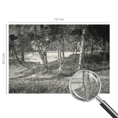 Peel and stick wall mural showing a peaceful landscape