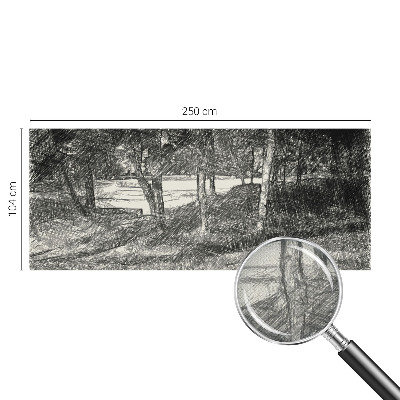 Peel and stick wall mural showing a peaceful landscape