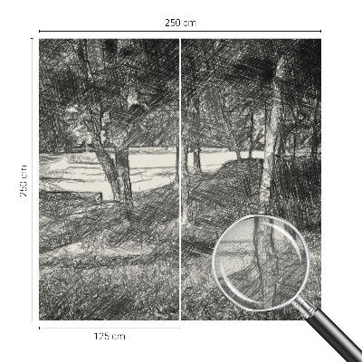 Peel and stick wall mural showing a peaceful landscape