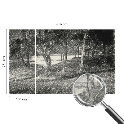 Peel and stick wall mural A peaceful landscape