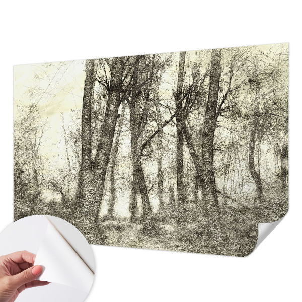 Self-adhesive wall mural with the Forest Melancholy design
