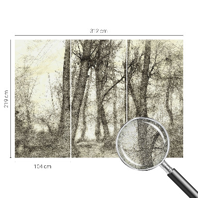 Self-adhesive wall mural with the Forest Melancholy design