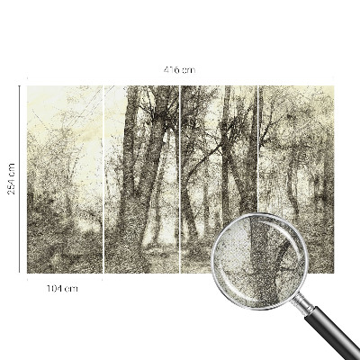 Self-adhesive wall mural with the Forest Melancholy design