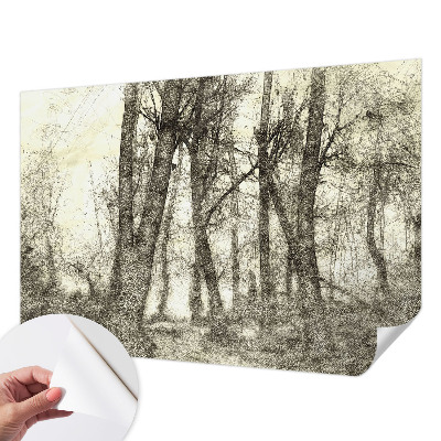 Self-adhesive wall mural with the Forest Melancholy design