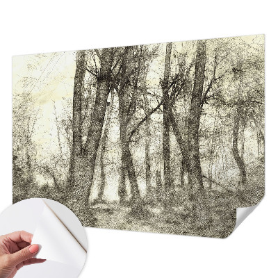 Self-adhesive wall mural with the Forest Melancholy design