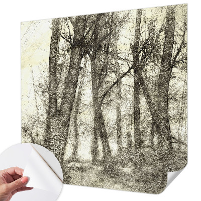 Self-adhesive wall mural with the Forest Melancholy design