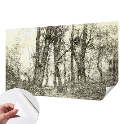 Self-adhesive wall mural with the Forest Melancholy design