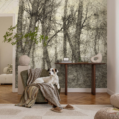 Self-adhesive wall mural with the Forest Melancholy design