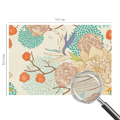 Self-adhesive photo wallpaper with a floral fantasy design