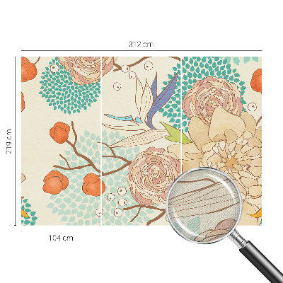 Self-adhesive photo wallpaper with a floral fantasy design