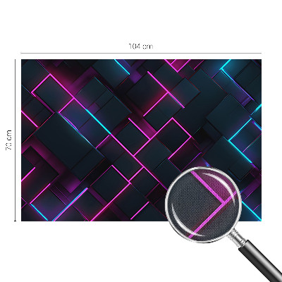 Removable wall mural with a neon geometric design