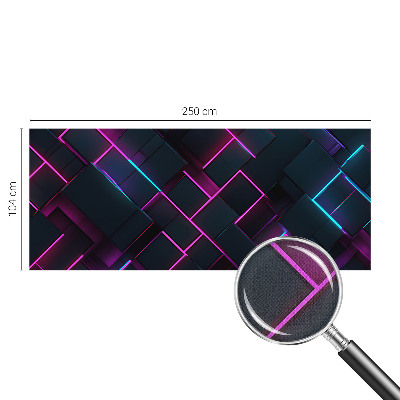 Removable wall mural with a neon geometric design