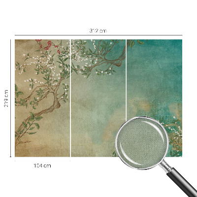 Peel and stick wall mural for bedroom with a floral harmony design