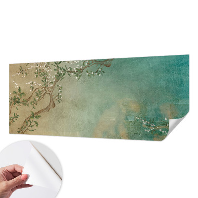 Peel and stick wall mural for bedroom with a floral harmony design
