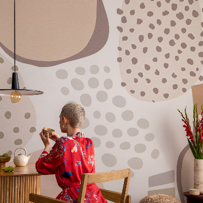 Peel-and-stick wall mural for kids' room with a subtle dotted pattern