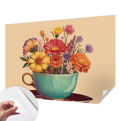 3D wall mural A colorful bouquet