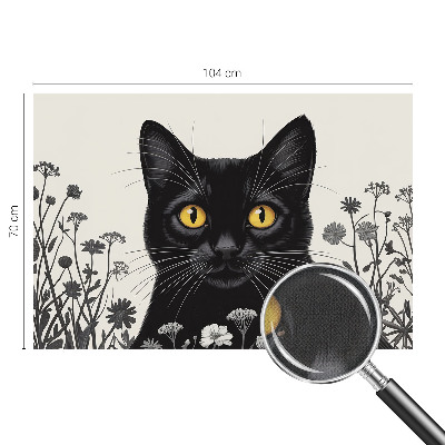 3D photo wallpaper mural Cat flowers