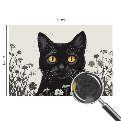 3D photo wallpaper mural Cat flowers