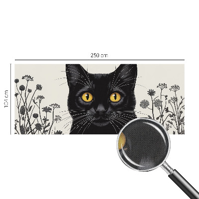 3D photo wallpaper mural with a cat and floral motif