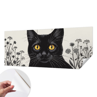 3D photo wallpaper mural Cat flowers