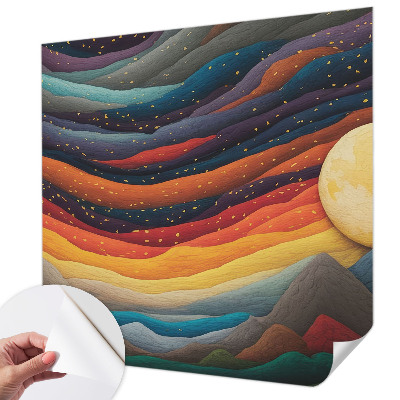 Peel and stick wall mural Colorful mountains