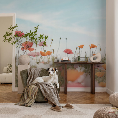 Nursery wall mural Poppy flowers