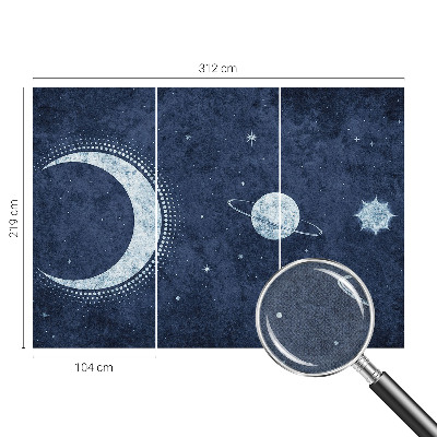 Peel and stick wall mural with a star motif