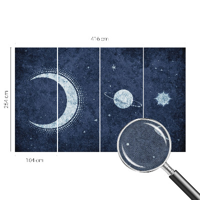 Peel and stick wall mural with a star motif