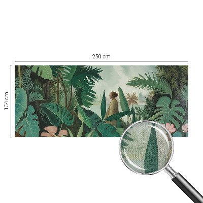 Self-adhesive wall mural with an exotic jungle motif