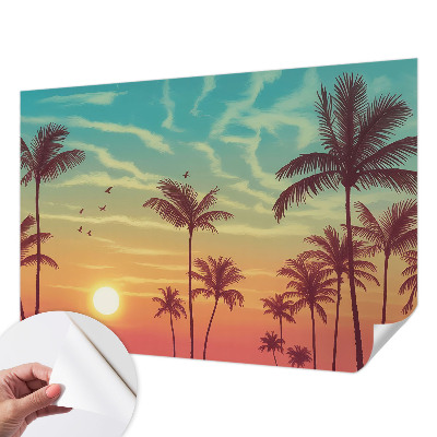 Self-adhesive photo wallpaper with a tropical landscape design