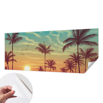 Self-adhesive photo wallpaper with a tropical landscape design