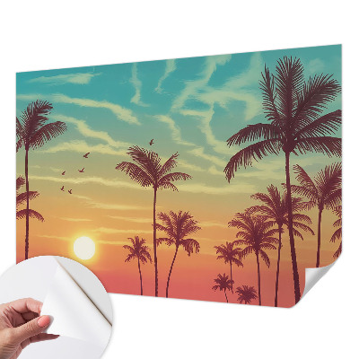 Self-adhesive photo wallpaper with a tropical landscape design