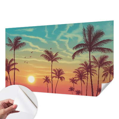 Self-adhesive photo wallpaper with a tropical landscape design