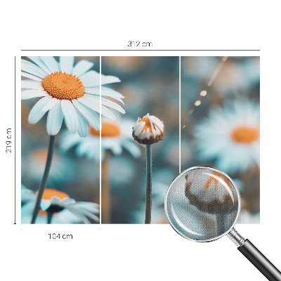 Stick-on wall mural with a chamomile design